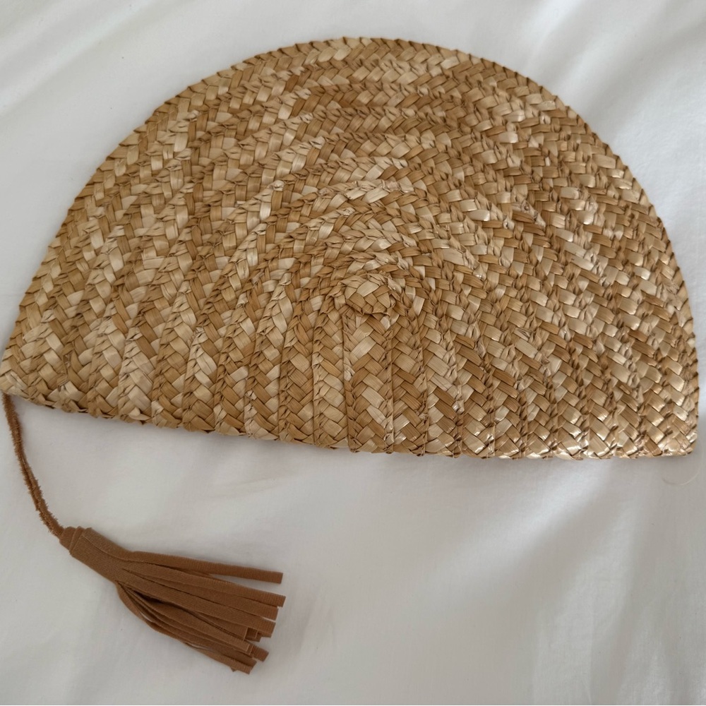 Shiraleah Elegant Tan Woven Clutch with Tassel